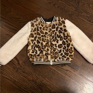 Like new! Hannah Banana size 6 jacket in white and leopard